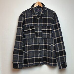 Rainforest Men’s Trailmaster Heavyweight Brushed Flannel Button-Up Shirt Grey